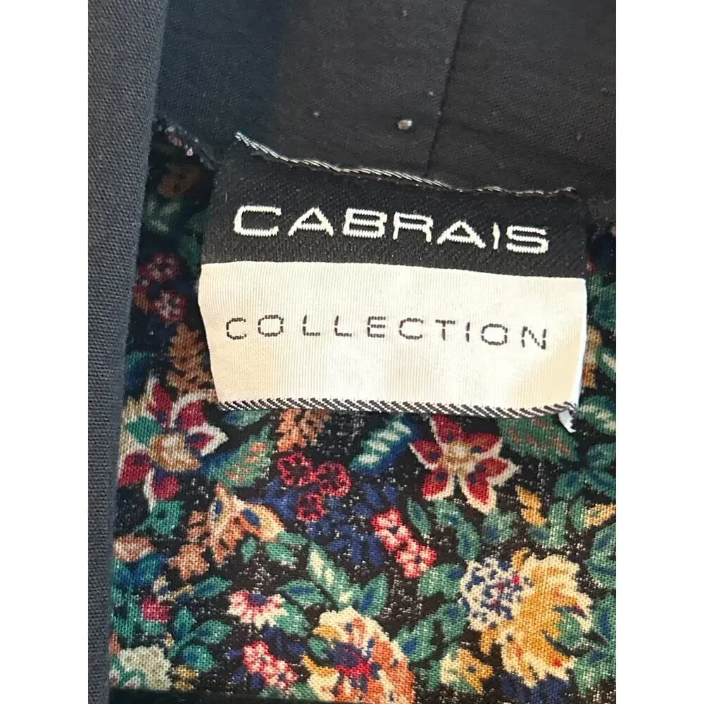 Cabrais Collection Open Front Light Floral Jacket with Polka Dots Size Large - Picture 2 of 5